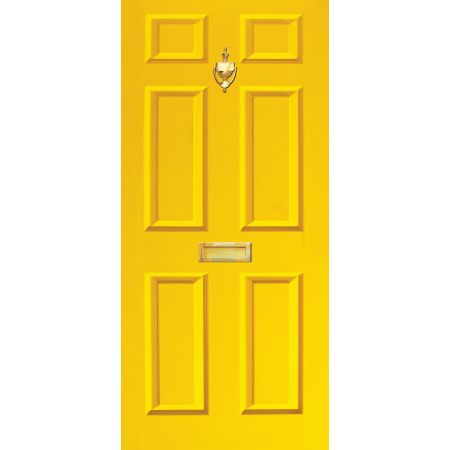 Door Decal Dementia Friendly with Letterbox and Knocker - Yellow
